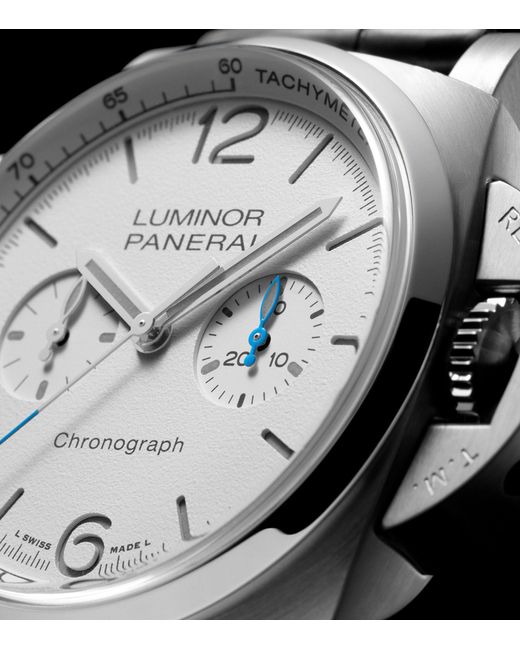 Panerai Gray Stainless Steel Luminor Chrono Watch 44mm for men
