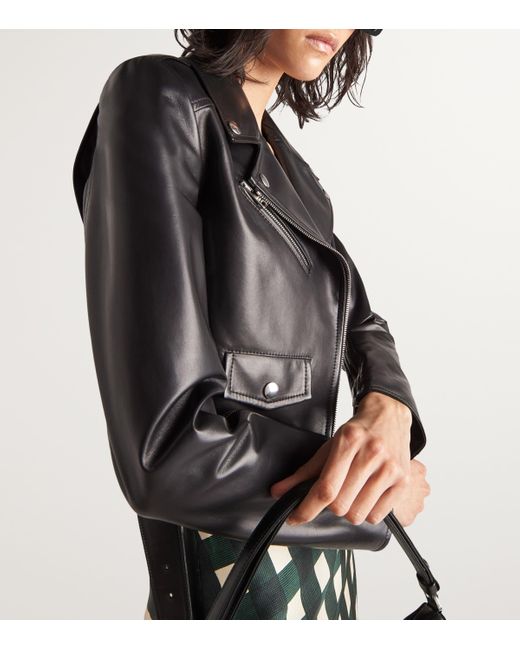 Prada Black Nappa Leather Biker Jacket
