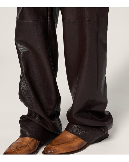 Miu Miu Brown Leather Trousers