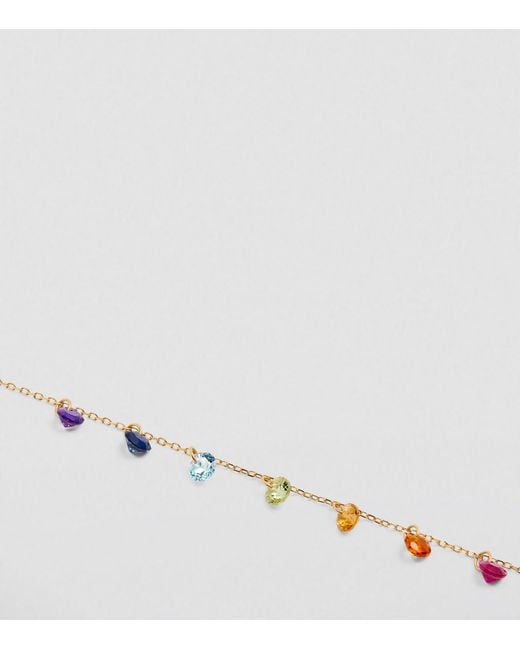 PERSÉE Metallic Yellow Gold And Rainbow Sapphire 7-stone Chakras Bracelet