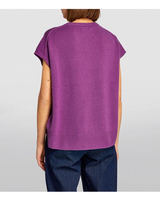 ME+EM Purple Me+em Cashmere Lofty Sweater Vest
