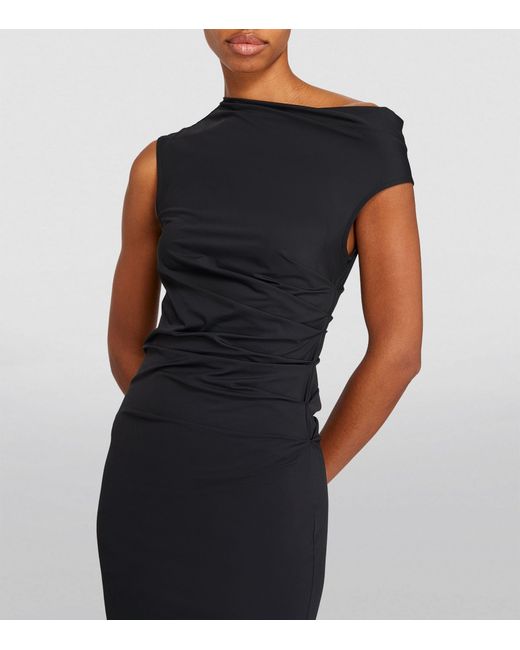 MAX&Co. Black Asymmetric-neck Mini Dress
