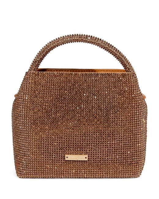 Cult Gaia Brown Mini Embellished Solene Top-handle Bag