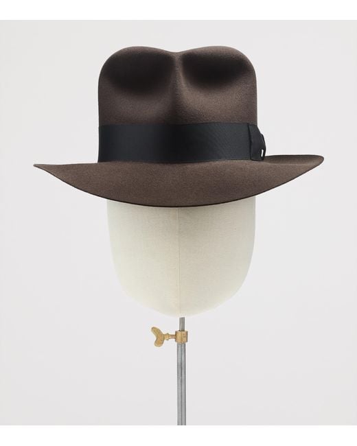 Swaine Black Rabbit Felt Seaplane Poet Fedora for men