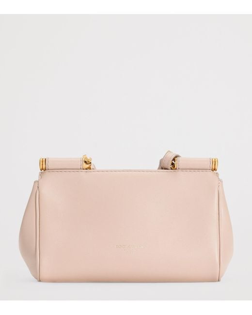 Dolce & Gabbana Pink Plongé Calfskin My Sicily Cross-Body Bag