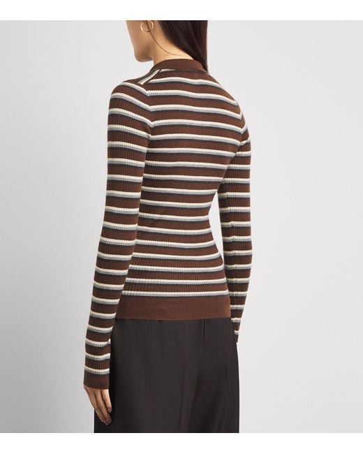 Herskind Brown Cashmere Stripe Milo Polo Shirt