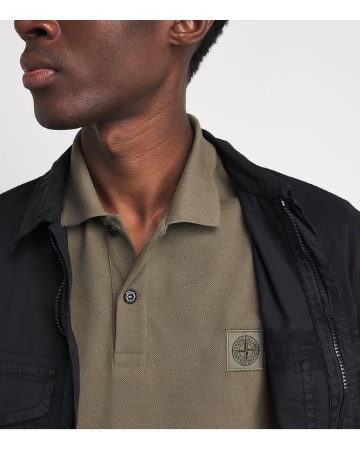 Stone Island Green Organic Cotton Ghost Polo Shirt for men
