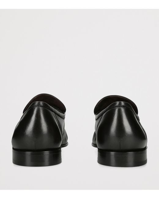 The Row Black Soft Moccasin Two Leather Loafers