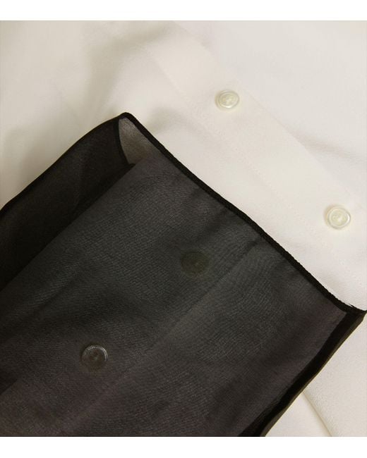 Helmut Lang White Silk Constrast-sleeve Shirt for men