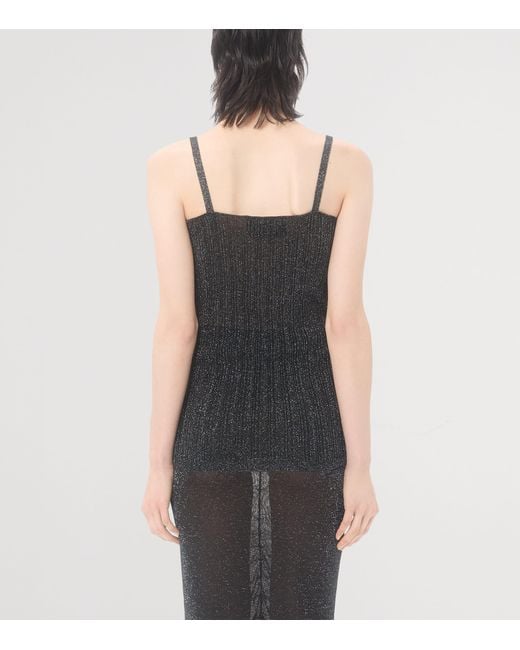 Valentino Black Lurex Knit Tank Top