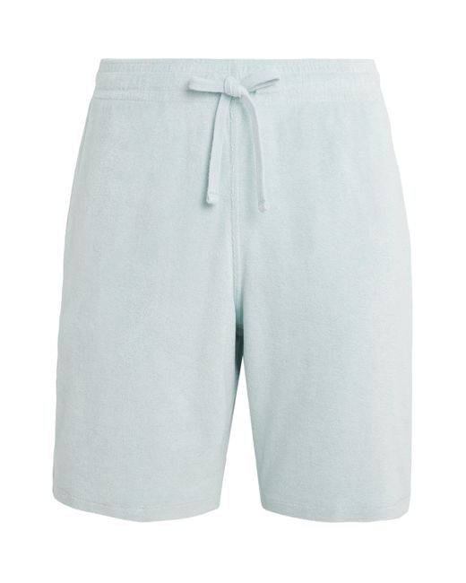 Vilebrequin Blue Cotton-Blend Terry Bolide Bermuda Shorts for men