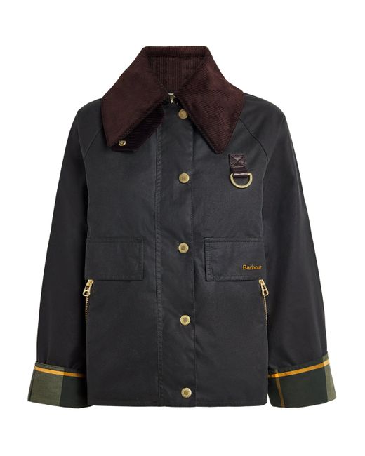 Barbour Waxed Cotton Catton Jacket in Black | Lyst