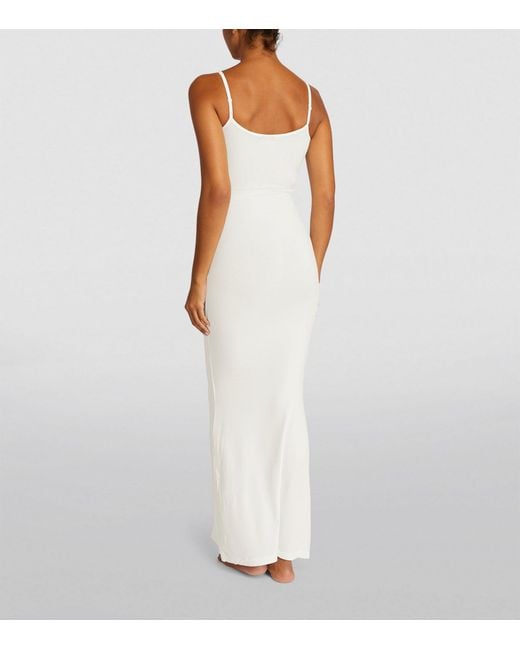 Skims Soft Lounge Long Slip Dress in White | Lyst
