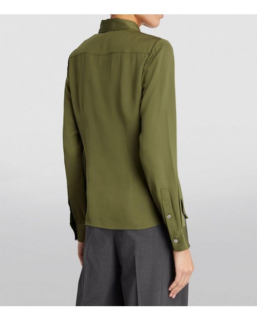Theory Green Silk Fitted Shirt