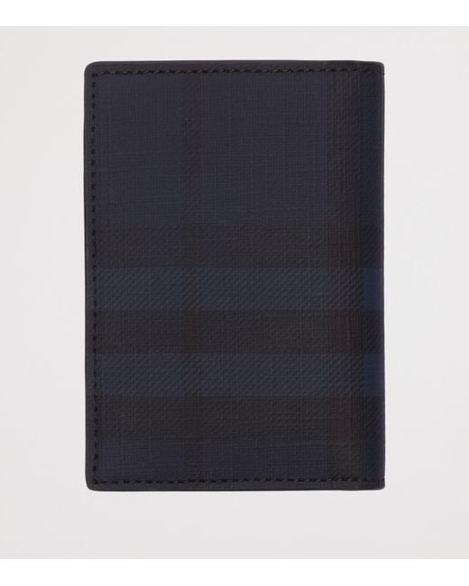 Burberry Blue City Check Folding Card Holder for men