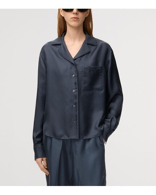 Loewe Blue Silk Pyjama Shirt