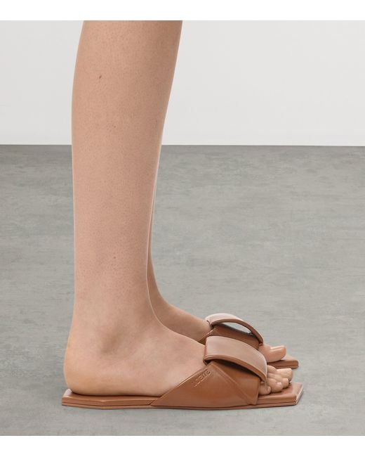 Loewe Brown Leather Origami Slides