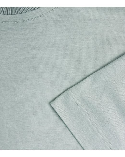 Canali Blue Cotton Double-Neck T-Shirt for men