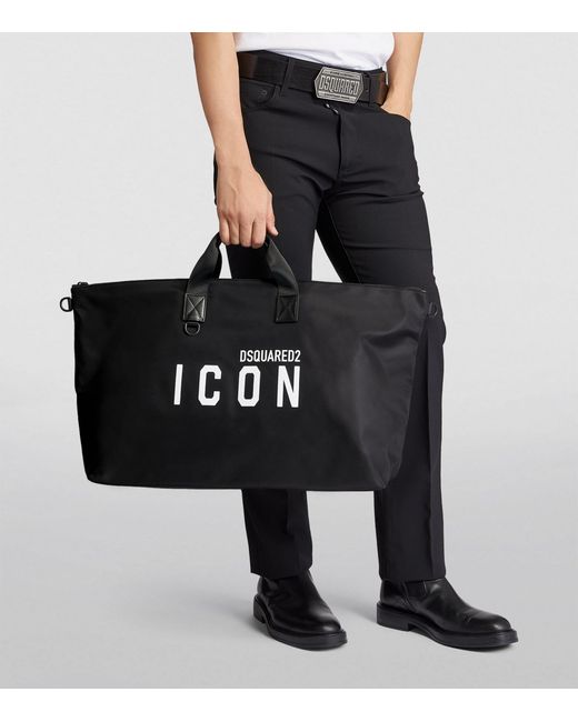 DSquared² Black Icon Duffle Bag for men