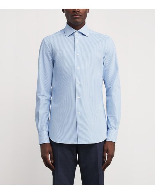 Corneliani Blue Stripe Formal Shirt for men