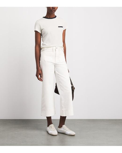 PAIGE White Anessa Wide-Leg Jeans