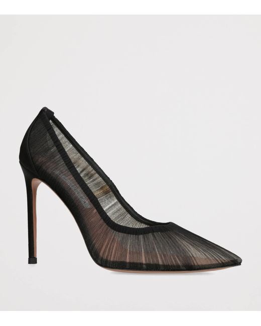 Aquazzura Black Tulle Voile Pumps 105