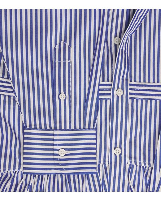 Polo Ralph Lauren Blue Cotton Stripe Mini Shirt Dress