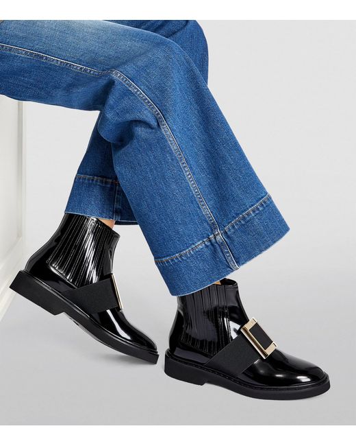 Roger Vivier Black Rangers Chelsea Boots