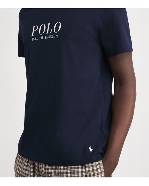 Polo Ralph Lauren Blue Cotton Logo Pyjama T-Shirt for men