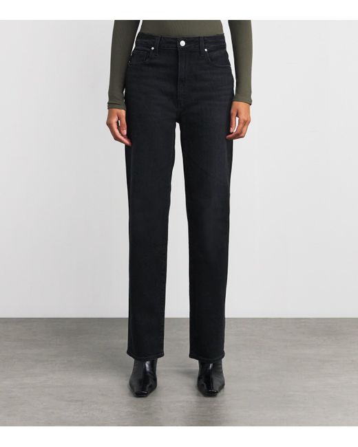 PAIGE Black Stevie High-Rise Straight Jeans