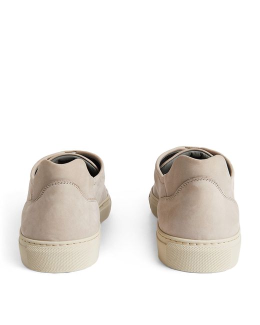 Corneliani Brown Nubuck Leather Low Top Sneakers for men