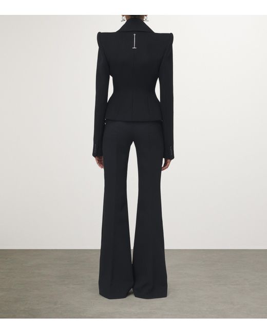 Alexander McQueen Black Wool-Cashmere Double-Breasted Blazer