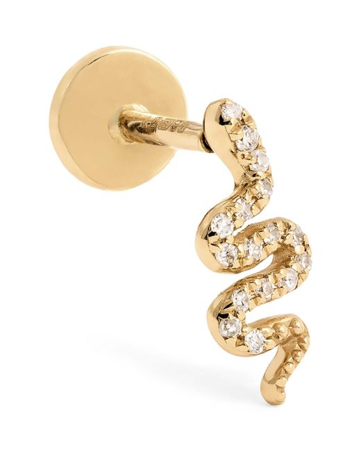 PERSÉE Metallic And Diamond Snake Single Earring