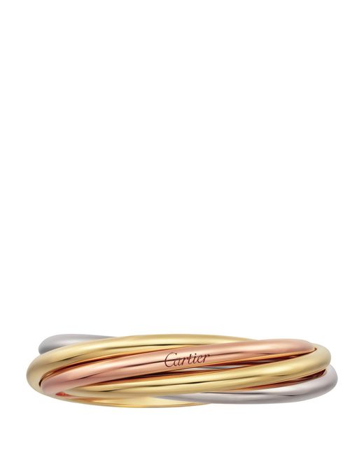 Cartier Brown White, Yellow And Rose Gold Trinity Ring