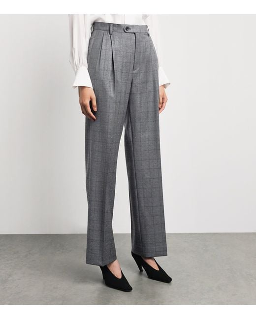 Sandro Gray Wool Rhinestone Straight Trousers