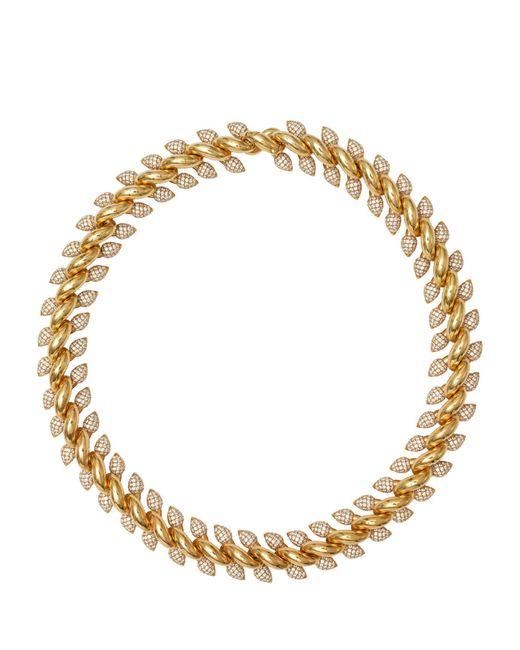 Burberry Metallic Pavé-crystal Spear Chain Necklace