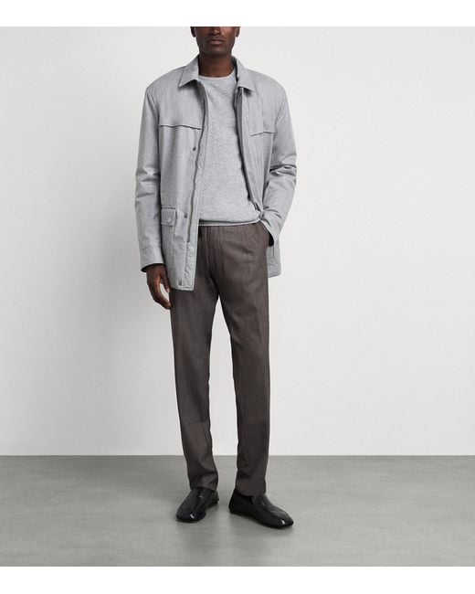 Canali Gray Wool Field Jacket for men