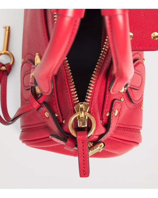 Chloé Red Small Leather Paddington Top-Handle Bag