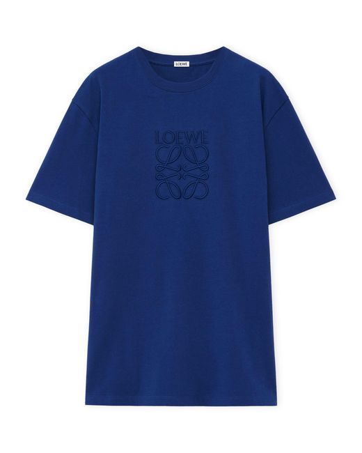 Loewe Blue Embroidered Logo T-shirt for men