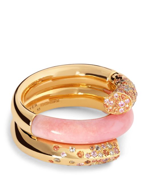 Tabayer Pink Opal And Sapphire Oera Coil Ring