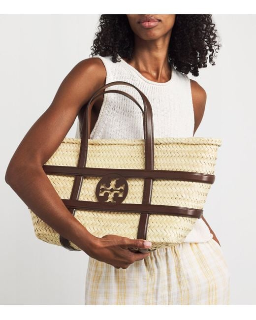 Tory Burch Metallic Straw Ella Tote Bag