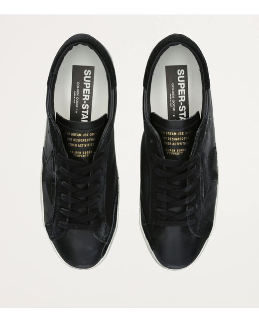 Golden Goose Deluxe Brand Black Leather Super-Star Sneakers for men