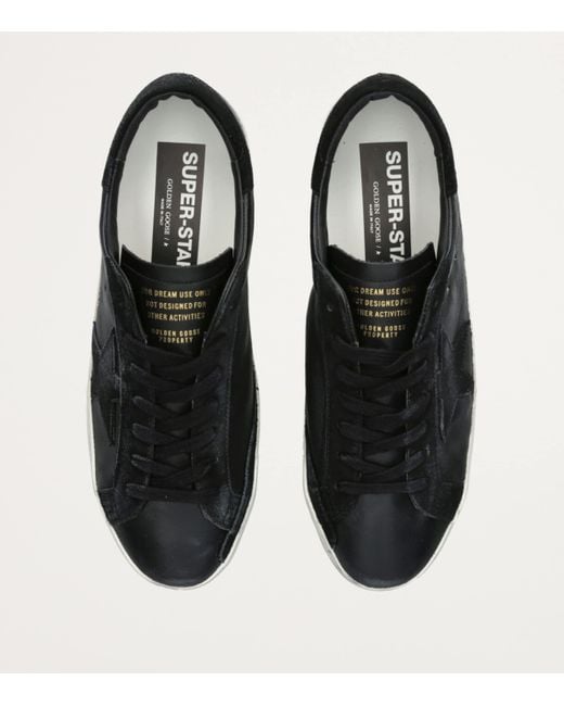 Golden Goose Deluxe Brand Black Leather Super-Star Sneakers for men