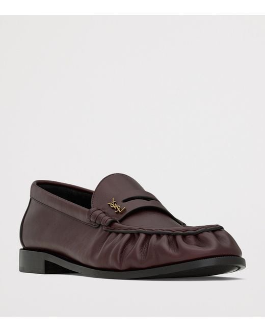 Saint Laurent Brown Leather Le Loafers for men