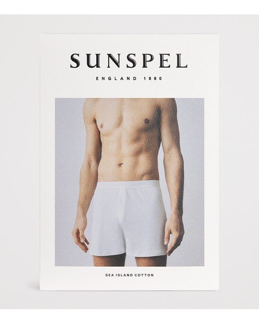 Sunspel Blue Superfine Cotton Boxer Shorts for men