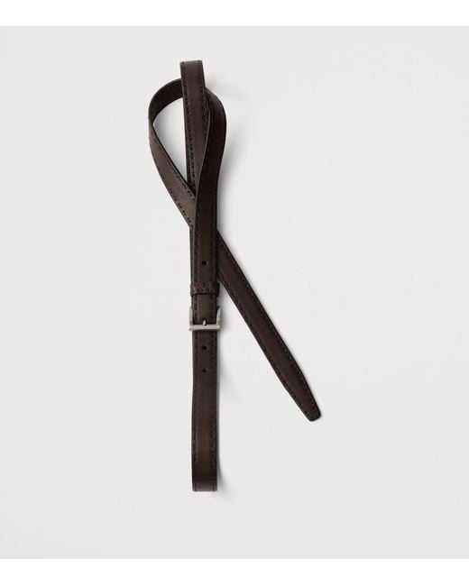 Prada Black Leather Antiqued Belt for men