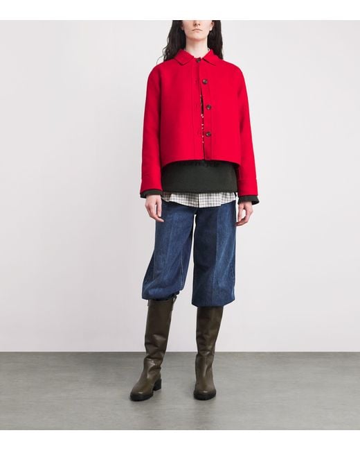 Barbour Red Wool-Blend Amanda Overshirt