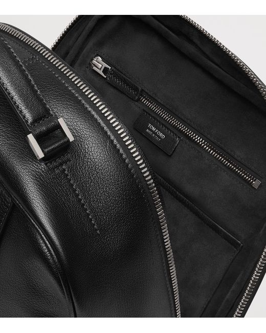 Tom Ford Black Leather Backpack for men