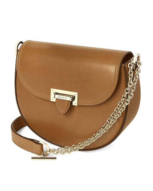 Aspinal Brown Leather Portobello Cross-Body Bag