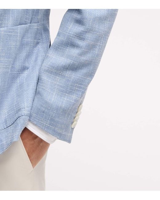Boss Blue Check Slim Blazer for men
